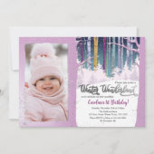 1e verjaardag Winter Wonderland Foto Kaart (Voorkant)