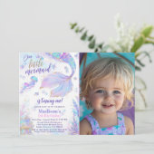 1e verjaardag Zeemeermin Foto Verjaardag Kaart (Staand voorkant)