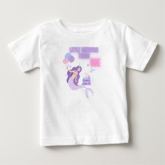 1e verjaardag Zeemeermin T-shirt (Voorkant)