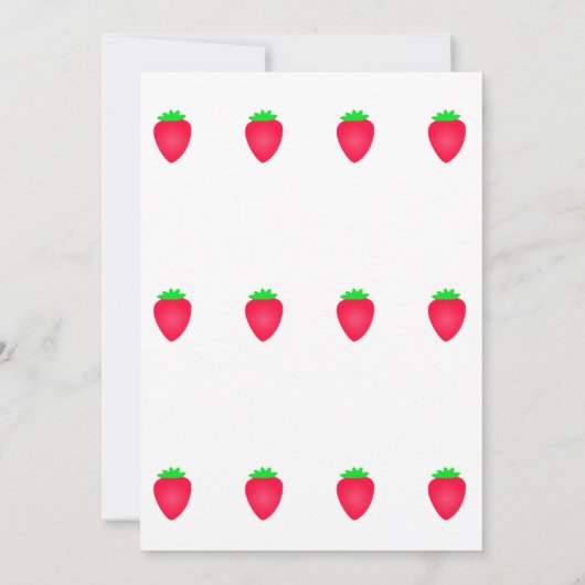 1e Verjaardag Zeer Berry Schattige Aardbei Party M Kaart (Achterkant)