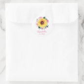 1e verjaardag Zonnebloem Roze Bloemen gepersonalis Ronde Sticker (Tas)