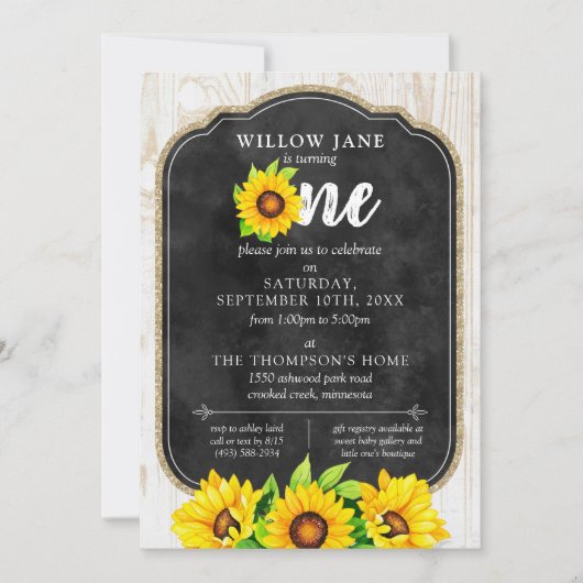 1e verjaardag Zonnebloem & Rustige Boerderij van h Kaart (Voorkant)