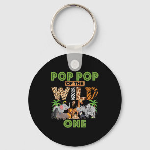 1e verjaardag Zoo Safari Jungle Pop Pop Van De Wil Sleutelhanger