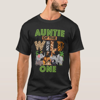 1e verjaardag Zoo Safari Jungle Tante van de Wilde T-shirt