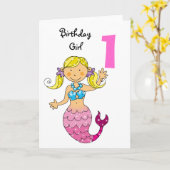 1e verjaardagscadeau voor een meisje, schattige ze kaart (Gele Bloem)