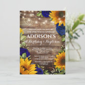 1e Verjaardagsdoop Zonnebloem & Rozen Uitnodiging (Staand voorkant)