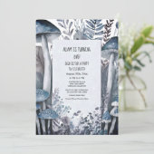 1e Verjaardagsfeest Blauwe Paddenstoelen Boho Boss Kaart (Staand voorkant)