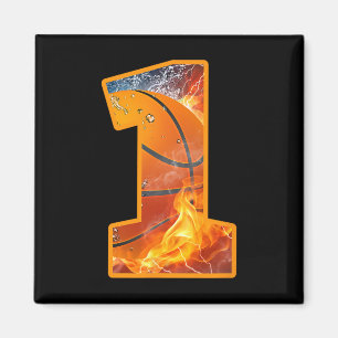 1e verjaardagsfeest Bysketbyll Print nummer 1 jaar Magneet