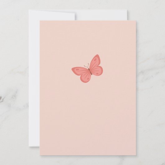 1e Verjaardagsfeest Floral Botanical Butterfly Boh Kaart (Achterkant)