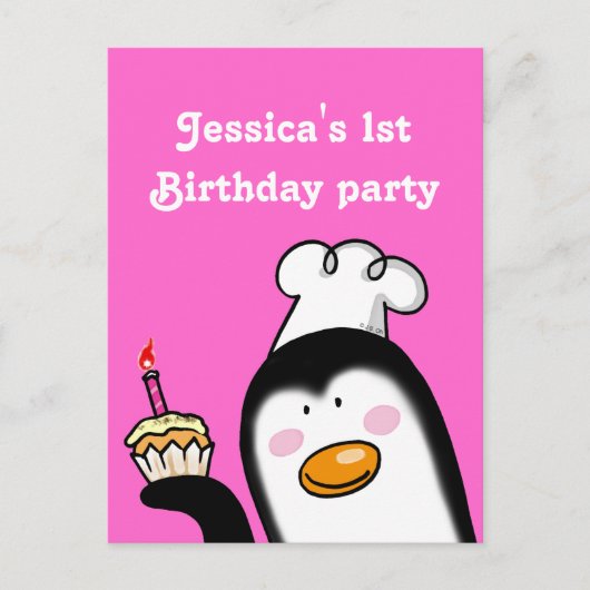 1e verjaardagsfeest gepersonaliseerde uitnodiginge uitnodiging briefkaart (Voorkant)