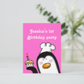 1e verjaardagsfeest gepersonaliseerde uitnodiginge uitnodiging briefkaart (Staand voorkant)