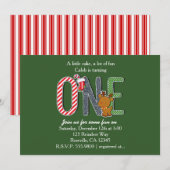 1e verjaardagsfeest kerstuitnodiging kaart (Voorkant / Achterkant)