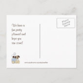 1e verjaardagsfeest met puppy en ballonnen uitnodiging briefkaart (Achterkant)