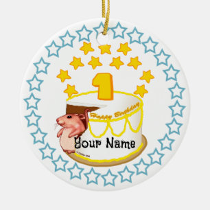 1e verjaardagsfeest Muis verjaardagsornamenten Keramisch Ornament