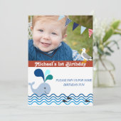 1e verjaardagsfeest, nautische uitnodiging (Staand voorkant)