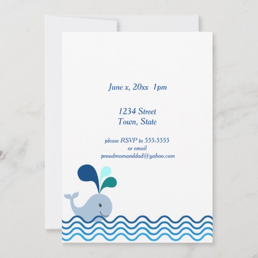 1e verjaardagsfeest, nautische uitnodiging (Achterkant)