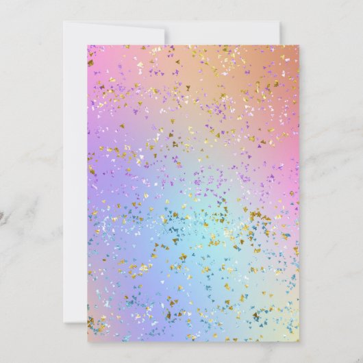 1e Verjaardagsfeest Rainbow Unicorn Cupcake Kaart (Achterkant)