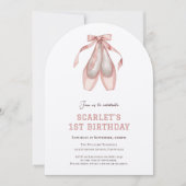 1e verjaardagsfeestje balletmeisje kaart (Voorkant)