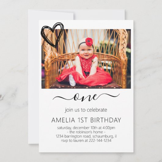 1e verjaardagsfeestje benodigdheden één jaar oud v kaart (Voorkant)