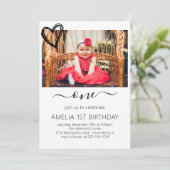 1e verjaardagsfeestje benodigdheden één jaar oud v kaart (Staand voorkant)