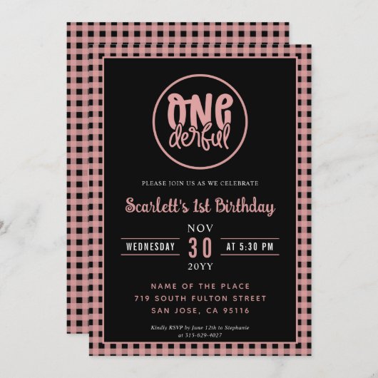 1e verjaardagsfeestje Leuke Onederful Eerste Verja Kaart (Voorkant / Achterkant)