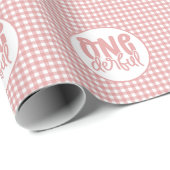1e verjaardagsfeestje Leuke Pastel Roze Onederful Cadeaupapier (Rol Hoek)