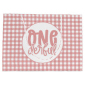 1e verjaardagsfeestje Leuke Pastel Roze Onederful Groot Cadeauzakje (Achterkant)