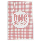 1e verjaardagsfeestje Leuke Pastel Roze Onederful Medium Cadeauzakje (Voorkant)