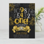 1e verjaardagsfeestje Nieuwjaar Countdown Uitnodig Kaart (Staand voorkant)