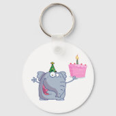 1e verjaardagsfeestje Olifant Sleutelhanger (Voorkant)
