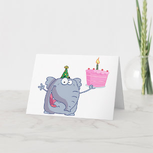 1e verjaardagsfeestje Olifant Wenskaarten Kaart