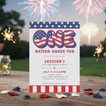 1e verjaardagsfeestje Patriotische Amerikaanse vla