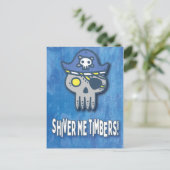 1e verjaardagsfeestje piraten thema briefkaart (Staand voorkant)