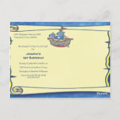 1e verjaardagsfeestje piraten thema briefkaart (Achterkant)
