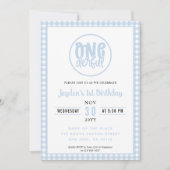 1e verjaardagsfeestje schattig onederful pastel bl kaart (Voorkant)