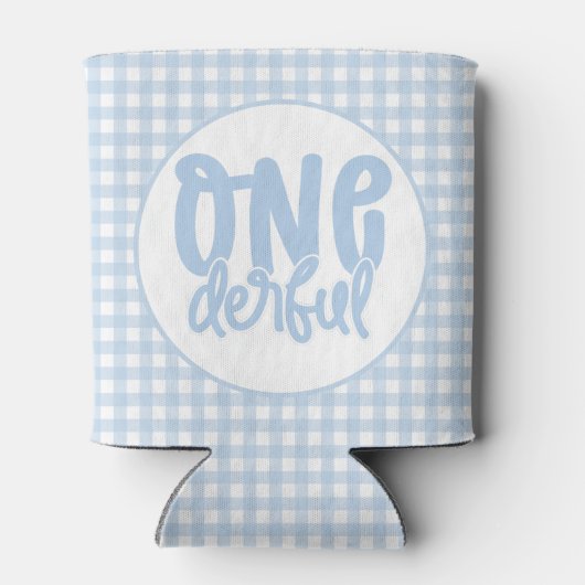 1e verjaardagsfeestje Schattig pastelblauw Onederf Blikjeskoeler (Achterkant)