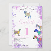 1e verjaardagsfeestje Schattige Goats Boerderij An Kaart (Voorkant)