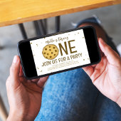 1e verjaardagsfeestje Schattigee cookieuitnodiging Kaart