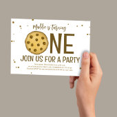 1e verjaardagsfeestje Schattigee cookieuitnodiging Kaart