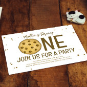 1e verjaardagsfeestje Schattigee cookieuitnodiging Kaart