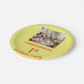 1e verjaardagsfeestje Teddy Bears Party Papieren Bordje (Gekanteld)