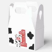 1e Verjaardagsfeestje Treat Box - Koe of Boerderij Bedankdoosjes (Geopend)