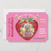 1e verjaardagsfeestje uitnodigen ticket Sweet One  Kaart (Voorkant)