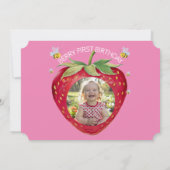 1e verjaardagsfeestje uitnodigen ticket Sweet One  Kaart (Achterkant)