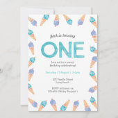 1e verjaardagsfeestje | Uitnodiging voor ijs (Voorkant)