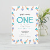 1e verjaardagsfeestje | Uitnodiging voor ijs (Staand voorkant)