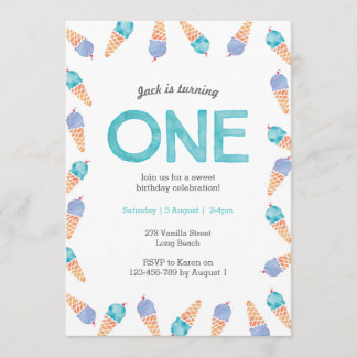 1e verjaardagsfeestje | Uitnodiging voor ijs