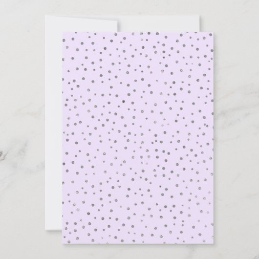 1e verjaardagsfeestje - Zilveren Paarse Kaart (Achterkant)