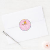 1e Verjaardagsgunst Baby shower Pink Sweet Train Ronde Sticker (Envelop)