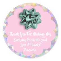 1e Verjaardagsgunst Baby shower Roze Holografisch